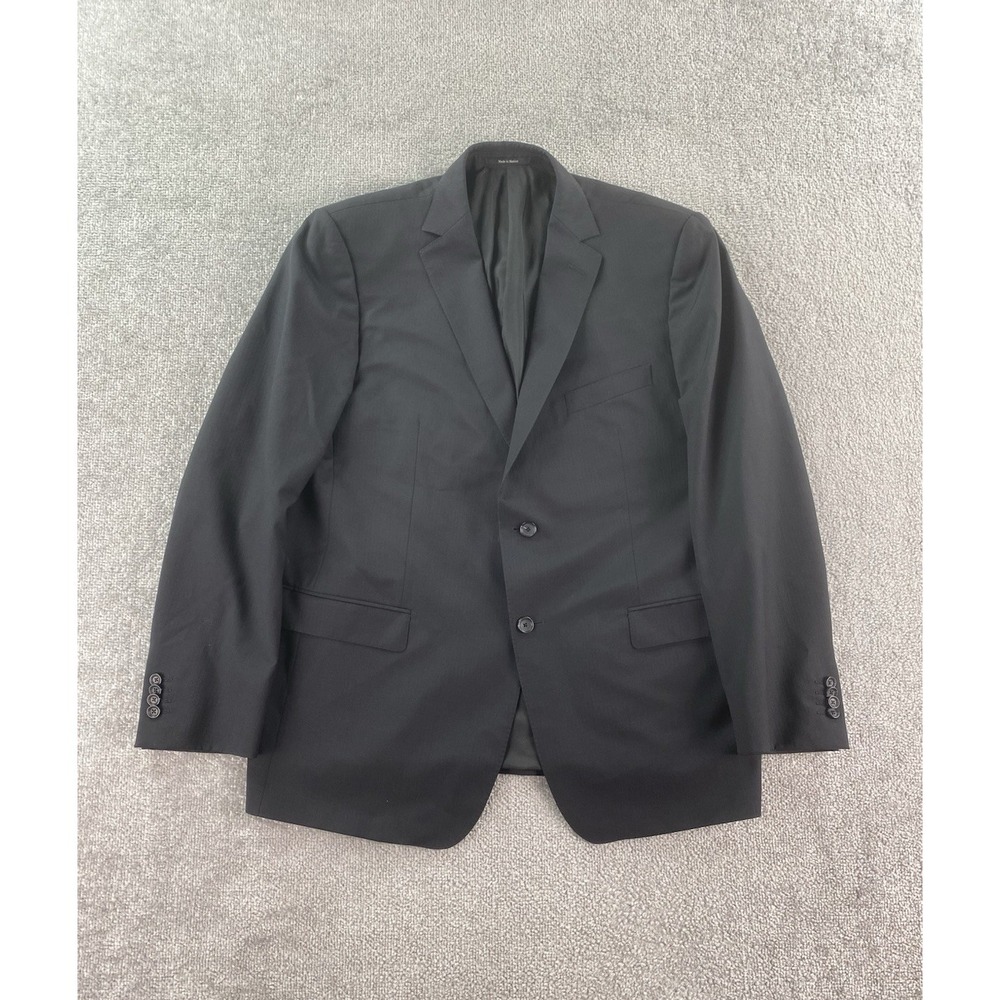 Z Zegna Suit Jacket Mens 46 R Black Wool Solid Premium Designer Luxury City